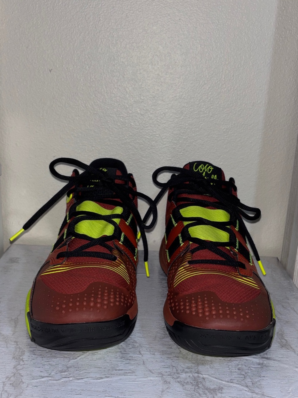 New Balance Coco CG1 Red Green Tennis Shoe Men's 12 WIDE 2E Cranberry Lime CLEAN